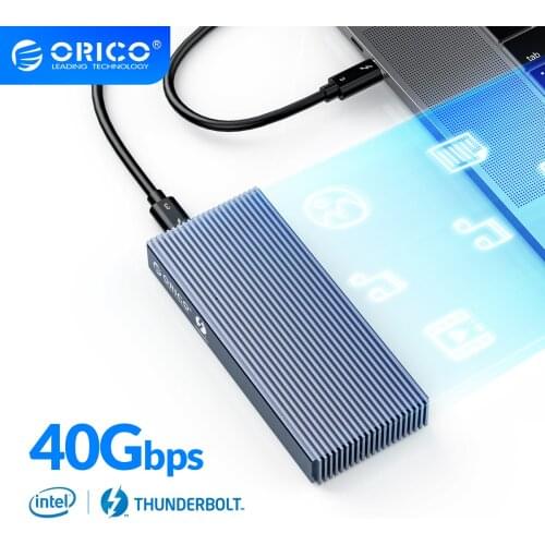 ORICO Thunderbolt 3 40Gbps NVME M.2 SSD Enclosure 2TB Aluminum USB C with 40Gbps Thunderbolt 3 C to C Cable For Laptop Desktop