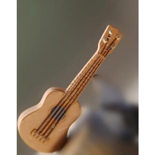 Hot Sale Christmas Gifts Replica Mini Musical Instrument Ornaments Miniature Acoustic Guitar Model Dollhouse Accessories