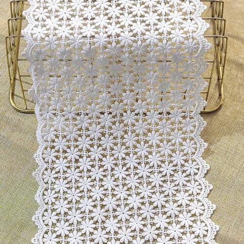 Best! New style 20cm width 1yard/ Pack Water Soluble Lace Trimming Embroidered Lace Trims Organza Fabric Z962