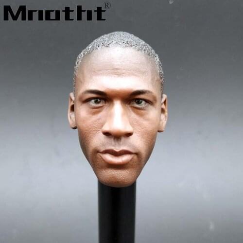 1:6 Scale Black Soldier Head Sculpt Basketball Famous Star Head Carving Model for 12inch Action Figures Toys