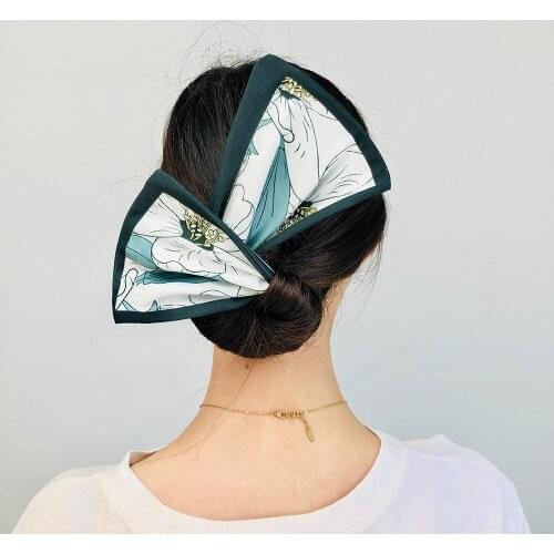 Floral Print Summer Knotted Deft Bun Fashion Hair Bands Wire Headband Braider Former Maker DIY Hair Accessories for Girls Women