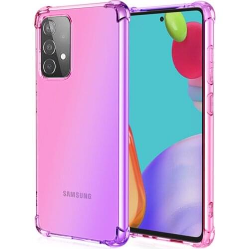 Gradient Soft Fashion Anti-Sweat TPU Case for Samsung Galaxy A52 5G A42 A12 A32 A72 A71 A21S S20 FE Note 20 S21 Plus Cover