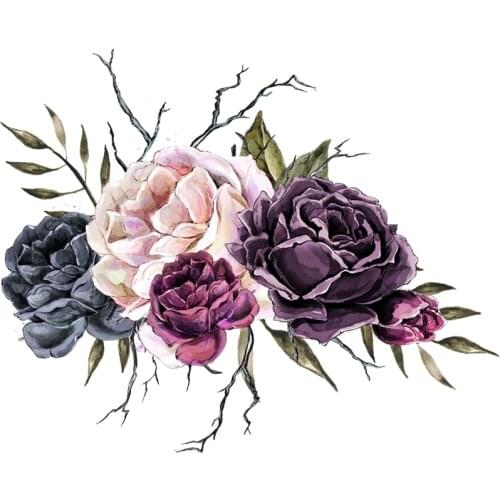 Three Ratels QC81 Flower wall sticker Watercolor art painting bedroom decoration wardrobe sticker wall stickers for bathroom