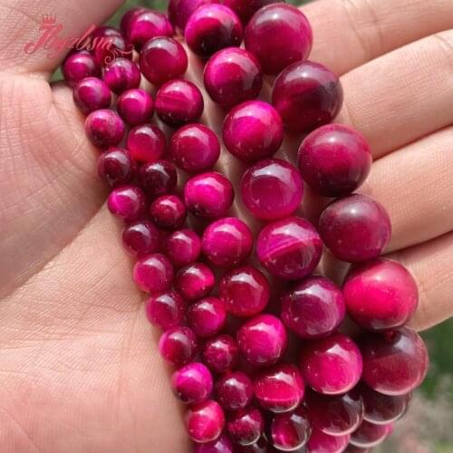 Natural Tigers Eye purple Smooth Stone Beads Loose 6/8/10/12mm For DIY Necklace Bracelet Jewelry Making Strand 15"Free Shipping