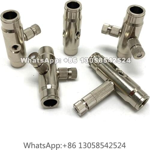 Nickle Plating Brass Slip Type for 3/8 Inch Hose and Misting System, Slip Lock Double Spray Nozzle Seats, Fog Nozzle Connector