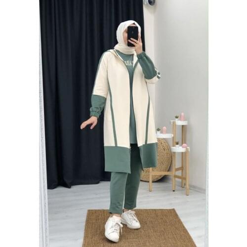 New Season Women 2 Piece Abaya Islamic Clothing Hijab Kaftan Dubai Arab Muslim Islamic Fashion Turkish Quality Eid Model