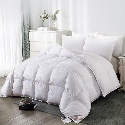 180*220cm White Duck Down Quilt Winter Duvet Pink Comforter Sateen Jacquard Blanket Feather Edredones couvre-lits coquettes dekb