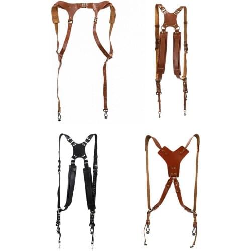 Portable Camera Strap Leather DSLR Strap Double Shoulder Strap Photography Accessories Camera Harness Strap Neck Strap Belt