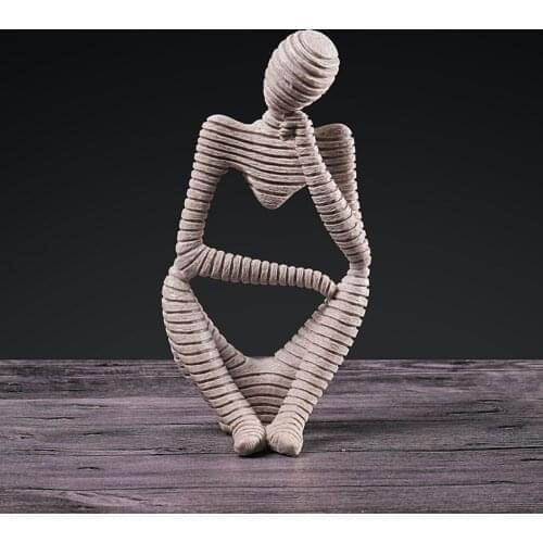 Nordic Abstract Thinker Statue Ornament Resin Figurine Office Home Decoration Desktop Decor Handmade Crafts Sculpture Modern Art