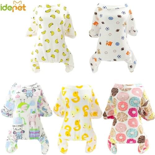 Warm Dogs Pajamas For Small Pet Dog Cat Clothes Puppy Jumpsuit For Dog Coat For Chihuahua Pomeranian Dogs Print Clothing Shirt