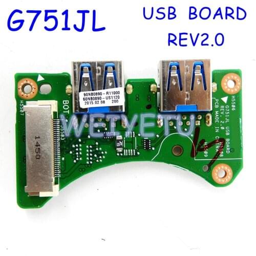 ROG G751JL USB BOARD for ASUS G751 G751JT G751JM G751JY G751JL USB 3.0 Board Platelets Laptop IO Board Interface Board