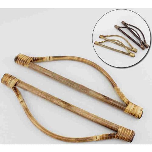 1pc Bamboo Rattan Purse Hanger Bag Handle DIY Handbag Replacement Bag Accessories New Style Vintage Wooden Bag Frame 27x8cm