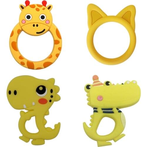 BPA Free 1Pc Baby Teethers Crocodile Silicone Teether Beads Food Grade Baby Teething Toys DIY Necklace Pendant