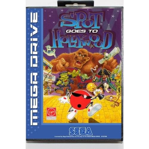 Spot goes to hollywood 16 bit SEGA MD Game Card With Retail Box For Sega Mega Drive For Genesis