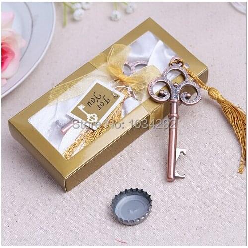2016 New Antique Victorian key Bottle Opener Wedding Favors and Gift "Key to My Heart" Antique gold Bottle Opener