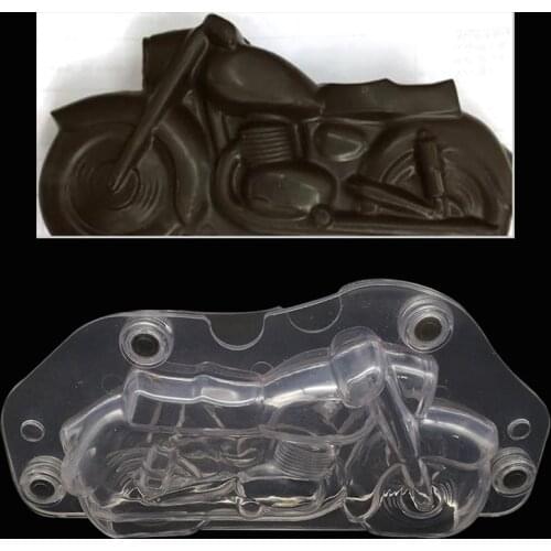 3D Motorcycle Chocolate mold DIY Handmade Cake Plastic Polycarbonate Autobike Chocolate Making Tool Cake Decorating molds
