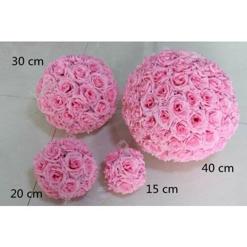 4pcs/Lot EMS Free shipping 40cm Multi-Colors kissing ball artificial silk rose flower ball wedding decoration