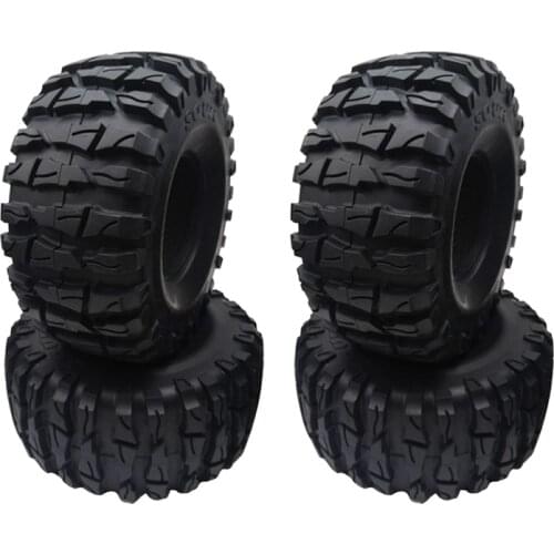 4Pcs Rock Crawler 2.2 Inch Tires Soft 138Mm Tyre with Foams for Axial Wraith RR10 SCX10 Jeep Wrangler TRX-4 2.2 WHEEL