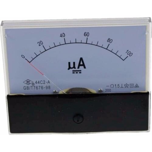 44C2 DC Analog Ammeter Panel AMP Current Meter 100UA