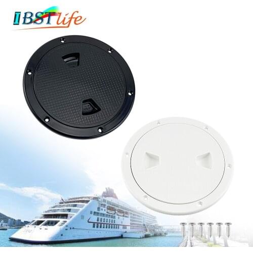 6 inch Plastic Round Deck Inspection Hatch Cover ABS Boat Twist Screw Out Deck Inspection Plate Marine Yacht RV Accessories