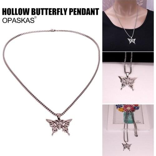 Butterfly Pendant Necklace Hollow Stainless Steel Jewelry Electrolytic Polishing Process Does Not Fade PT
