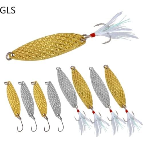 GLS Brand Gold/Silver Artificial Metal Fishing Lure 2.5/5/7/10/15/20G Vibration Wobbler Sequins Sinking Fake Bait