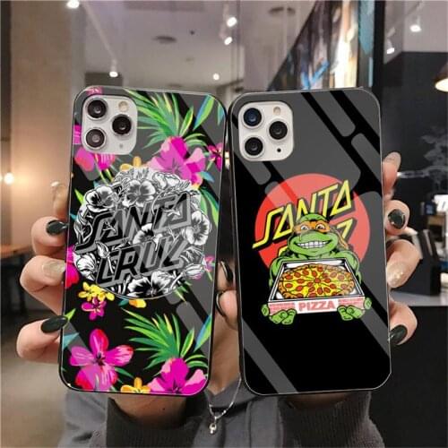 Skateboard Skate Santa Cruz Phone Case Tempered Glass For IPhone 12 Pro Max Mini 11 Pro XR XS MAX 8 X 7 6S 6 Plus SE 2020 Cover