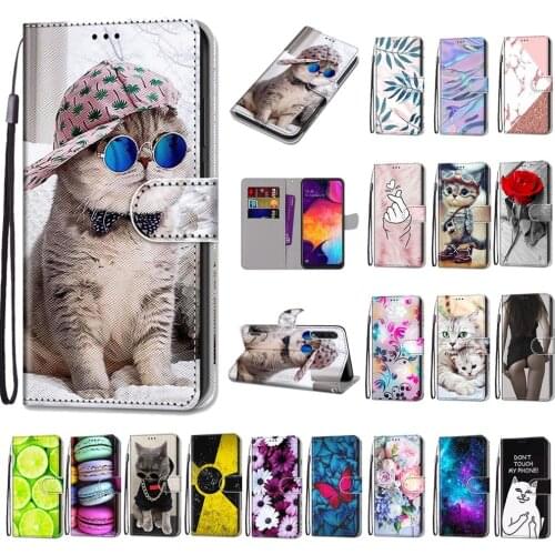 A50 M51 Case Luxury Painted Flip Phone Case For Samsung Galaxy A70 A20 A30 A10 A40 A11 M31 M10 M11 Cute Playful Cat Wallet Funda