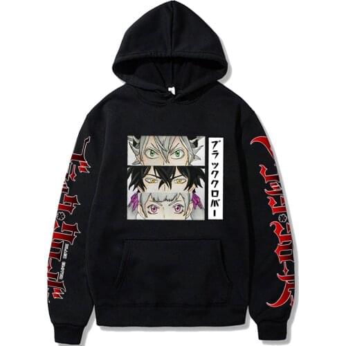 Black Clover Men Female Hoodies Autumn Casual Pullover Sweatshirt