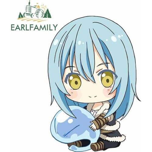 EARLFAMILY 13cm x 9.1cm For Rimuru Chibi Car Stickers Refrigerator Decal Sunscreen Anime Occlusion Scratch Decoration