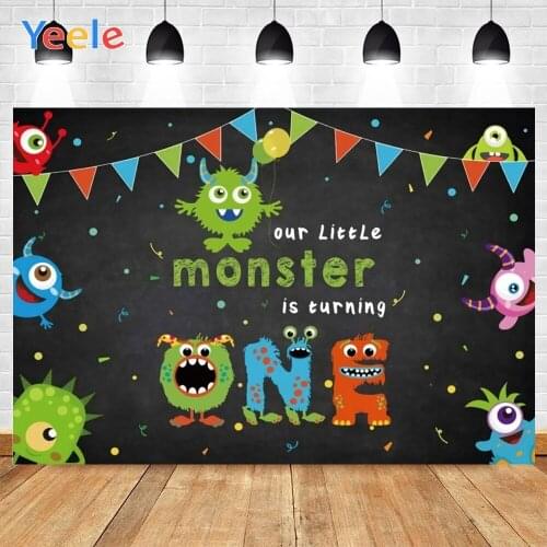 Yeele 1st Birthday Party Poster Little Moster Photographic Backgrounds Personalise Photography Backdrops For Photo Studio Props