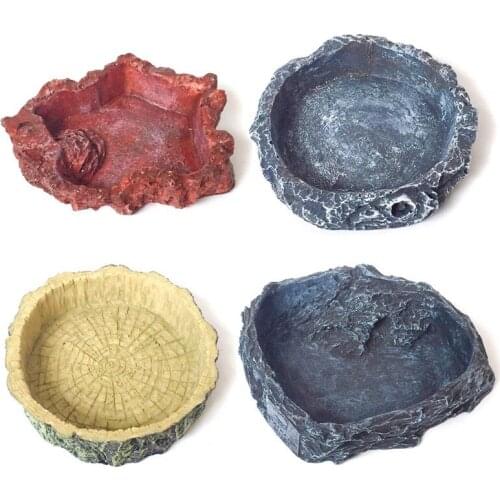Crawler Pet Feeder Bowl Basin Resin Non-toxic Food Water Pot Reptile Turtle Tortoise Scorpion Lizard Crabs Pets Supplies