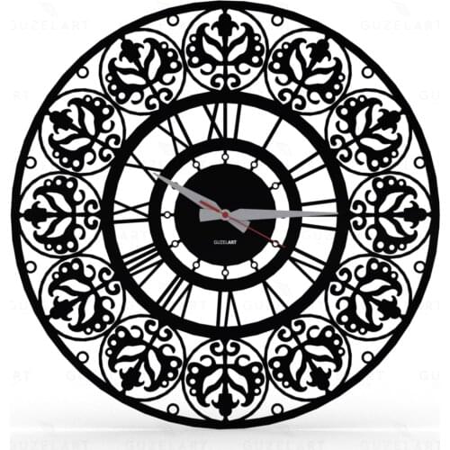 GuzelArt Avant-Garde Wall Clock Modern Design Living Room Decoration Wooden Home Decoration Accessories Wall Decor Black