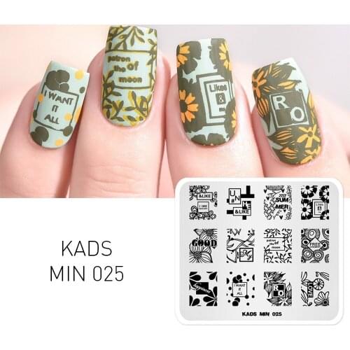 KADS New Arrival MIN Stamp Beautiful Flowers Template Stencil Beauty Tools Flower Theme Nail Art Decorations Stamp Plate