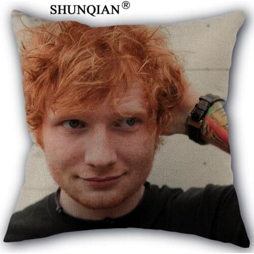 Linen Cotton Pillowcase Ed Sheeran Printed Pillow Cover Home Textiles Decorative Pillowcase Customize Gift 45x45cm one side