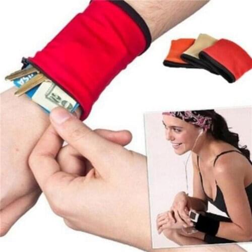 Multi Functional Wrist Cover Creative Outdoor Running Cycling Wrist Sleeves Key Bag Practical Sports Zipper Coin Purse