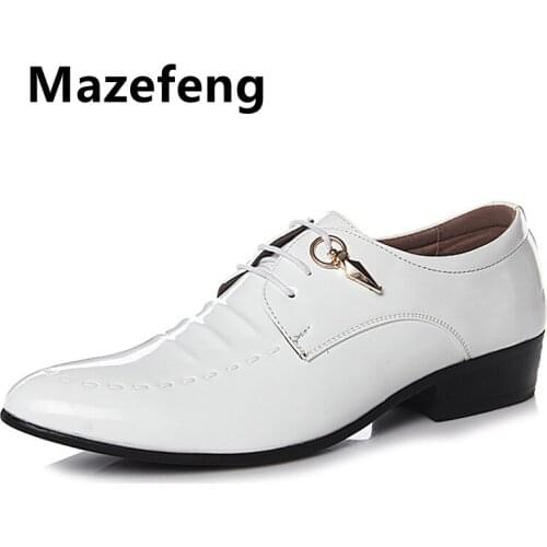 Mazefeng 2019 Men Formal Shoes Leather Business Casual Shoes High Quality Men Dress Office Luxury Shoes Male Breathable Oxfords
