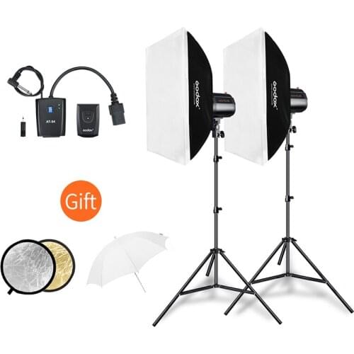 Godox 400Ws Strobe Studio Flash Light Kit 2pcs 200Ws Photographic Lighting - Strobes, Light Stands, Triggers, Soft Box