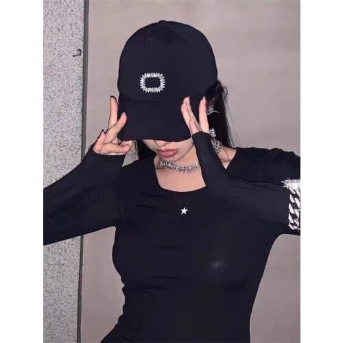 USPOP 2021 New Women Baseball Caps Rhinestone Denim Baseball Cap Sun Visor Cap Hats