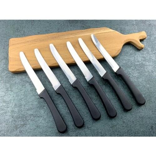Stainless steel steak knife christmas dinner black handle cutlery knife set Dinnerware set Live Shot