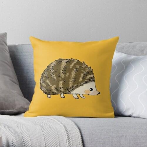 Adorable Hedgehog Cartoon Throw Pillow Cushion Cover Polyester Throw Pillows Case On Sofa Home Living Room Car Seat Decor