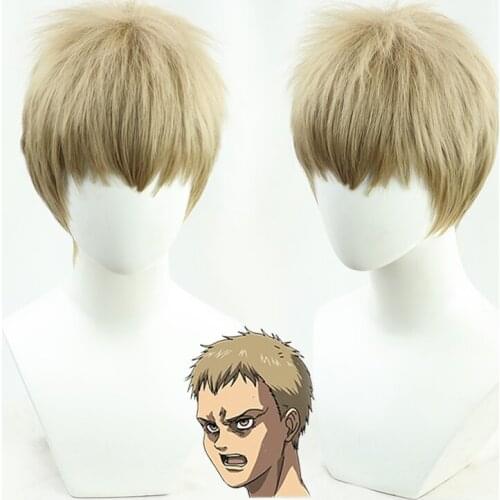 Anime Attack on Titan Final Season Falco Grice Cosplay Wig Short Beige Brown Mixed Synthetic Hair Halloween Carnival + Wig Cap