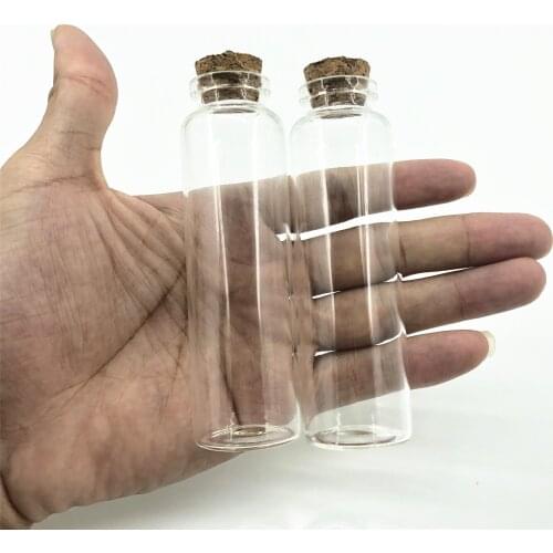 24 pcs/Lot 30*100mm 50ml Glass Bottles Stopper Cork Crafts Glass Jars Test Tube DIY Wishing Glass Vial Wedding Gift