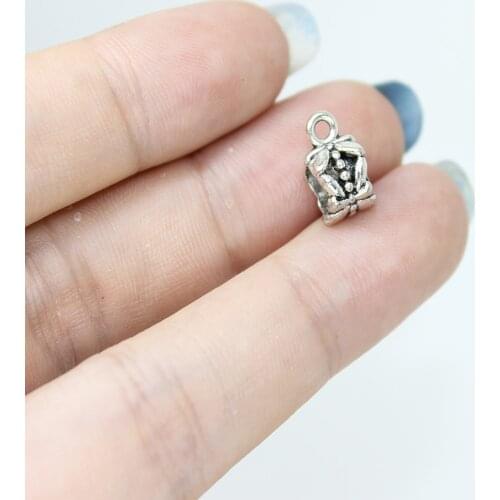 30pcs/lot 12x6x8mm Antique Silver Tone Connection Charm 3D Leaf Flower Design Perfect for European Bracelets