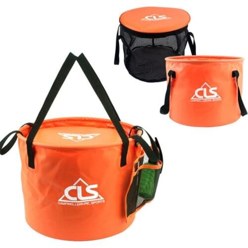 New Outdoor Folding Bucket Double Drain Basket Washing Vegetables Dishwashing Bucket Camping Telescopic Fishing Bucket