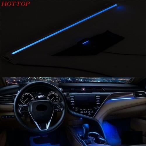 Car Styling Car Refit Co Pilot Atmosphere Light Lamp Interior Ambient Optical Fiber Bright For Toyota Camry 2017 2018 XV70