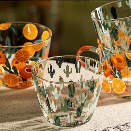 Glass Drinking Cup Verre Fraise Simple Fresh Forest Fruit Salad Bowl Living Room Large Capacity Creative Tasse Double Paroi