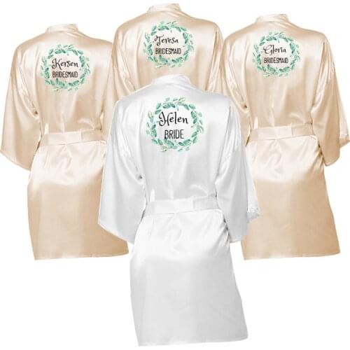 Wedding Robes Bride Bridesmaid robes Hen Party Bachelor Party Kimono Bathrobe Dress Sleep Nightshirt Sleepwear