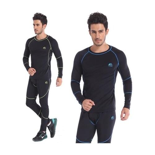 Top quality new thermal underwear mens underwear sets compression hot fleece sweat quick drying thermo underwear men clothing
