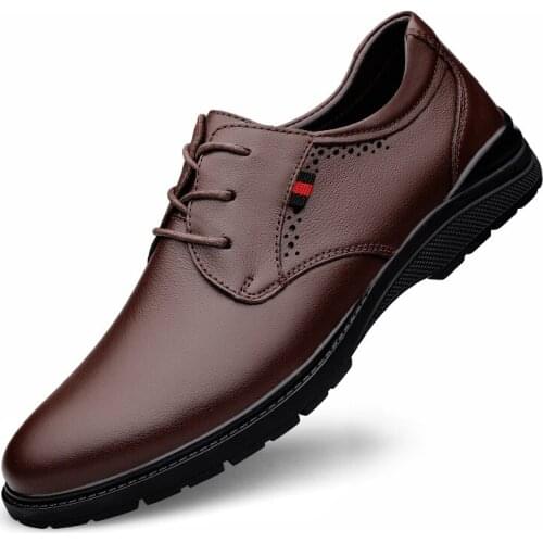 Luxury Genuine Leather Male Dress Shoes Fashion Business Mens Cow Leather Shoes Comfortable Breathable Driving Shoes Men